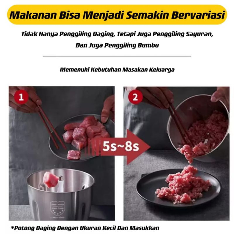 Blender Daging Chopper Stainless Penggiling Daging Multifungsi ⭐Panda99⭐