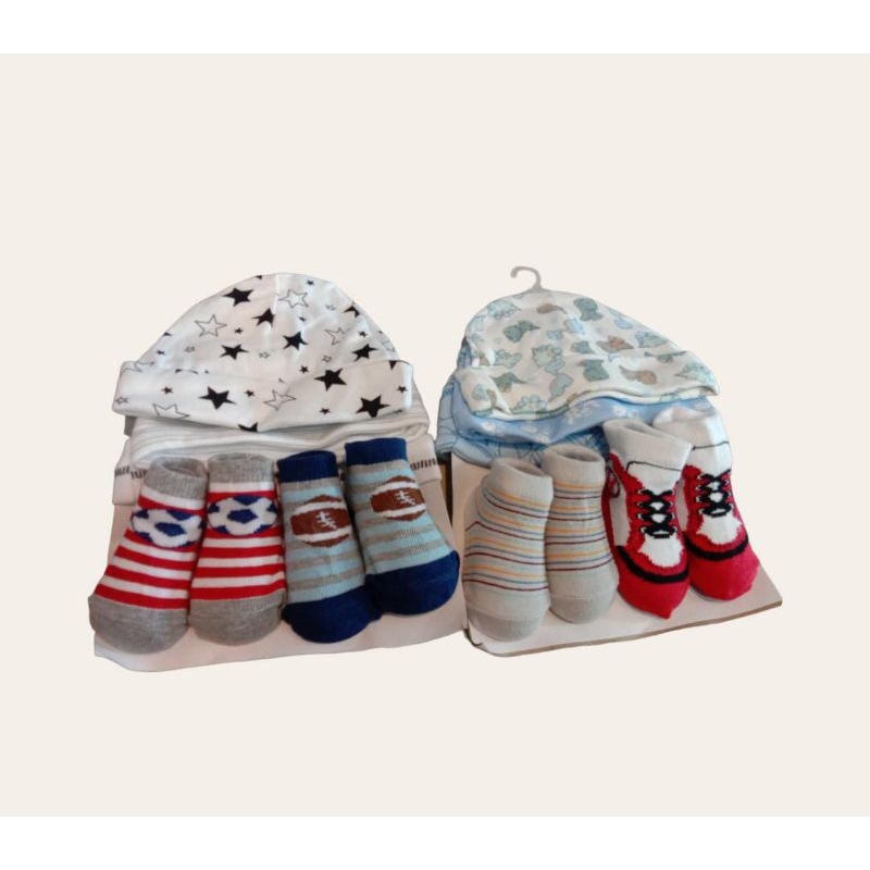 SET 5IN1 TOPI+KAOS KAKI BABY