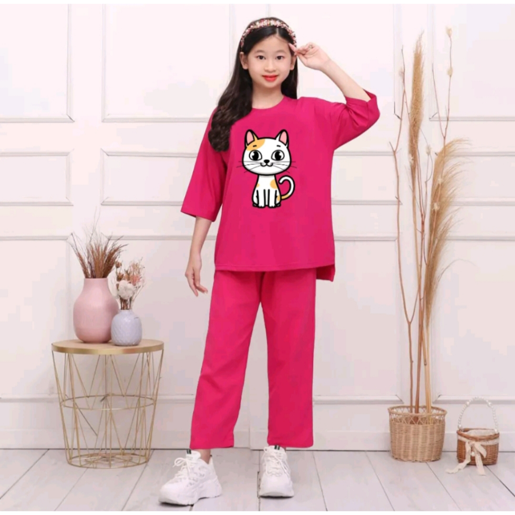 Loverfashion Setelan Anak CAT MOUSTACH