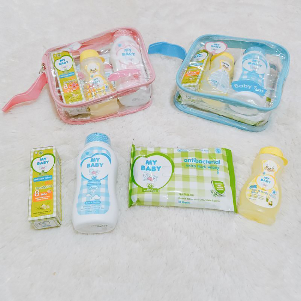 My Baby Set Soft Floral 4in1 - Pink - Paket Perlengkapan Bayi