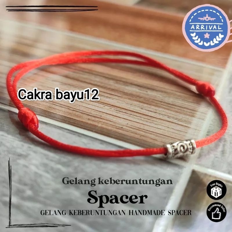Gelang Spacer tridatu Merah polos