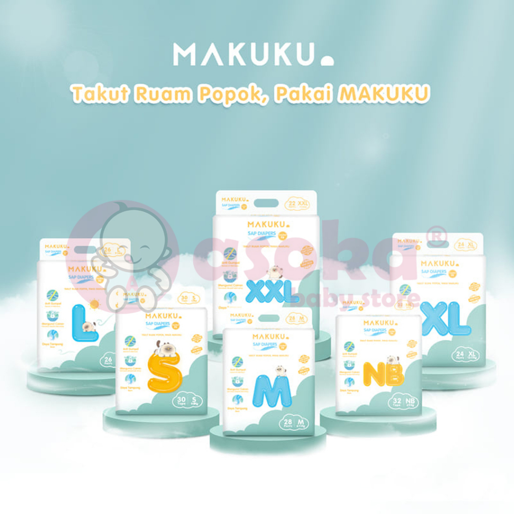 MAKUKU SAP Diapers Comfort Fit Pants/Tape NB/M/L/XL/XXL -  Popok Bayi ASOKA