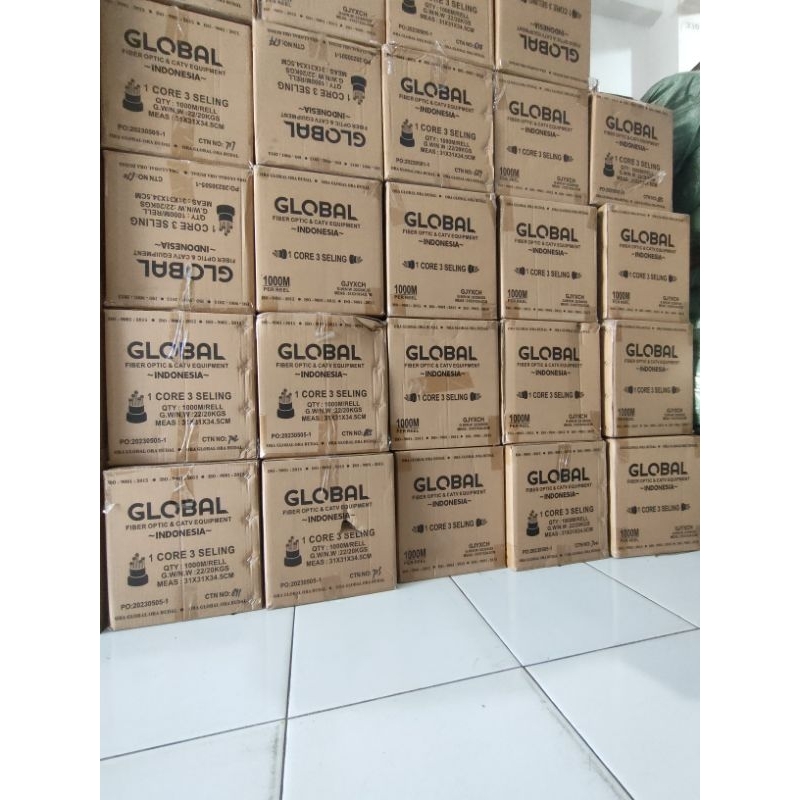 GLOBAL SPECIAL TYPE - G657A2 Kabel FTTH Dropcore Drop core 1 core 3 Seling hasbelan 1000 meter fiber optic Drop Wire 1Core 3Seling Kawat