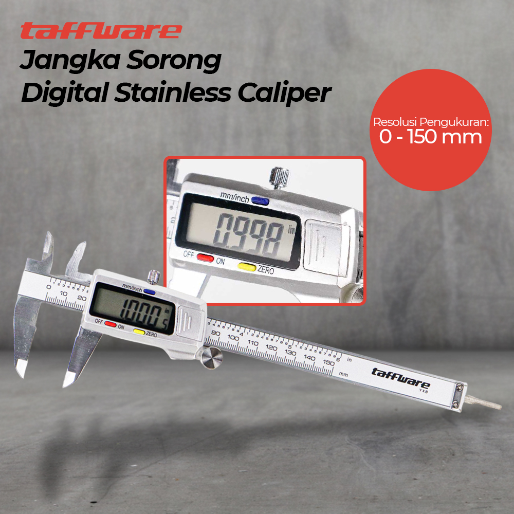 Taffware Jangka Sorong Kaliper Sigmat Digital Stainless Steel 150mm - YXB - Silver