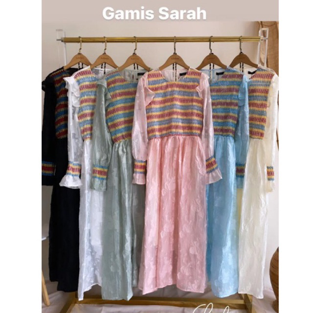 gamis sarah, Dress Maxi, lafreya dress, gamis putih, white maxi, dress katun bordir, gamis eyelet, g