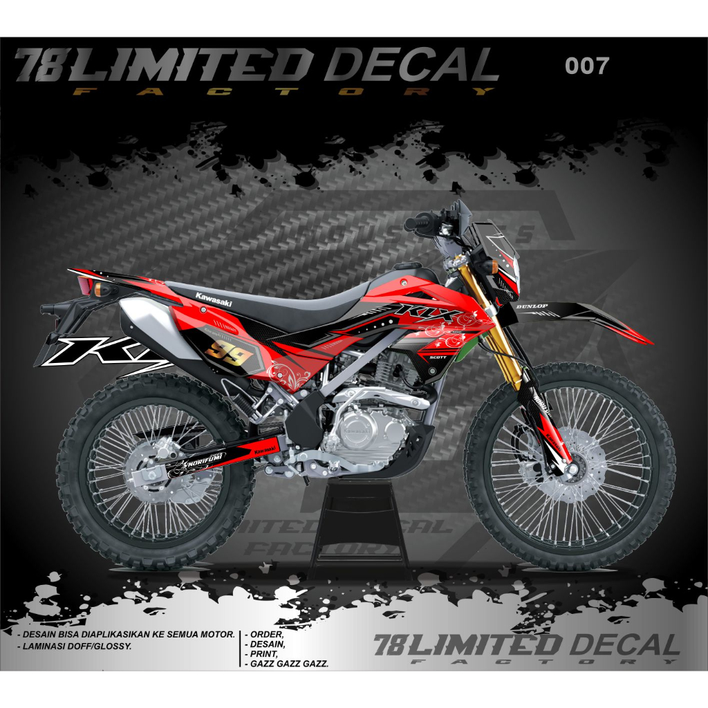 Decal Sticker KLX 150 2023 Fullbody_Stiker Dekal KLX 150 SM 2023 Disain Supermoto 007