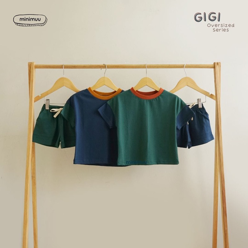 Minimuu GIGI Series Oversized Tee &amp; Pants / Kaos Celana Pendek Anak