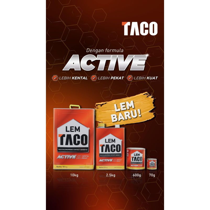 TACO ACTIVE Lem Kuning Active Kemasan Galon 2.5kg