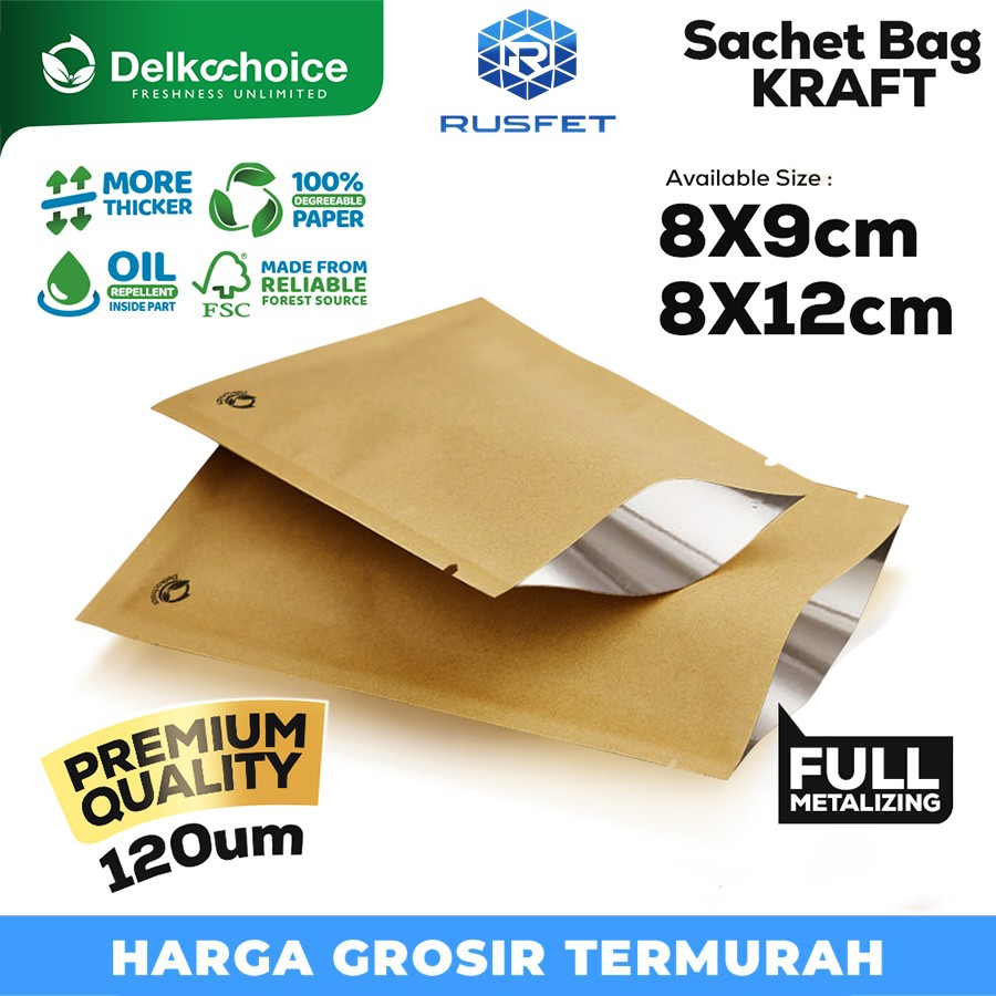 Sachet Bag Kraft Paper Metalizing PREMIUM FOOD GRADE Delkochoice