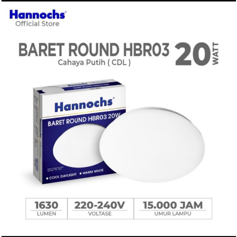 Lampu Baret Hanochs / Lampu Plafon Hannochs LED Baret Round HBR03 20W