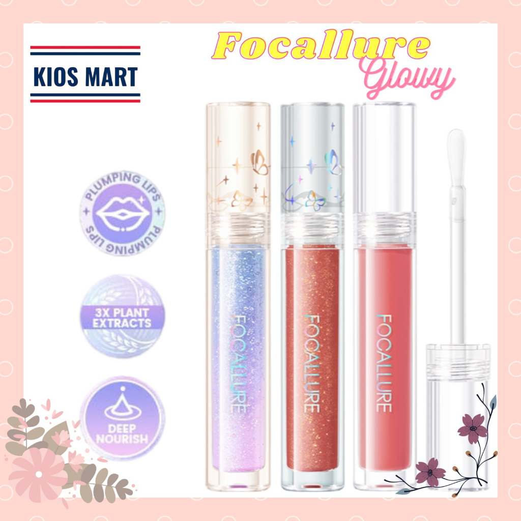 Focallure Plump Nourishing Lip Gloss Tinted Shimmer Glitter | Glossy Finish