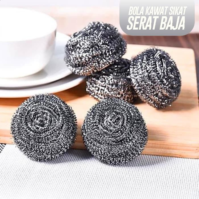 BOLA KAWAT SIKAT SERAT BAJA CUCI PIRING BOLA KAWAT