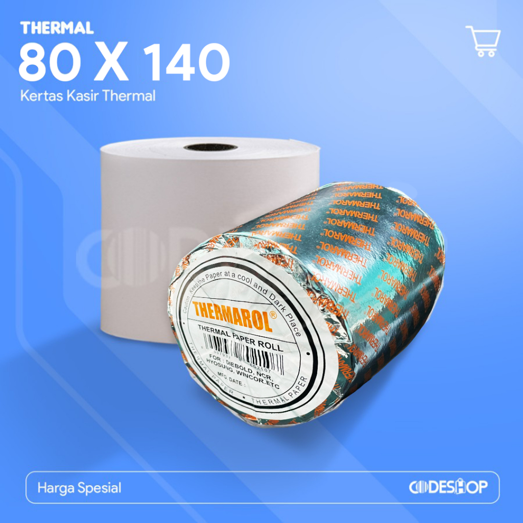 

Kertas Thermal ATM THERMAROL 80 X 140 80mm X 140mm