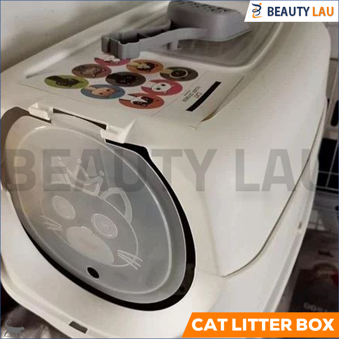 TEMPAT PUP KUCING BESAR JUMBO TERTUTUP CAT LITTER BOX XL BAK PASIR KOTORAN POOP TOILET WC KUCING