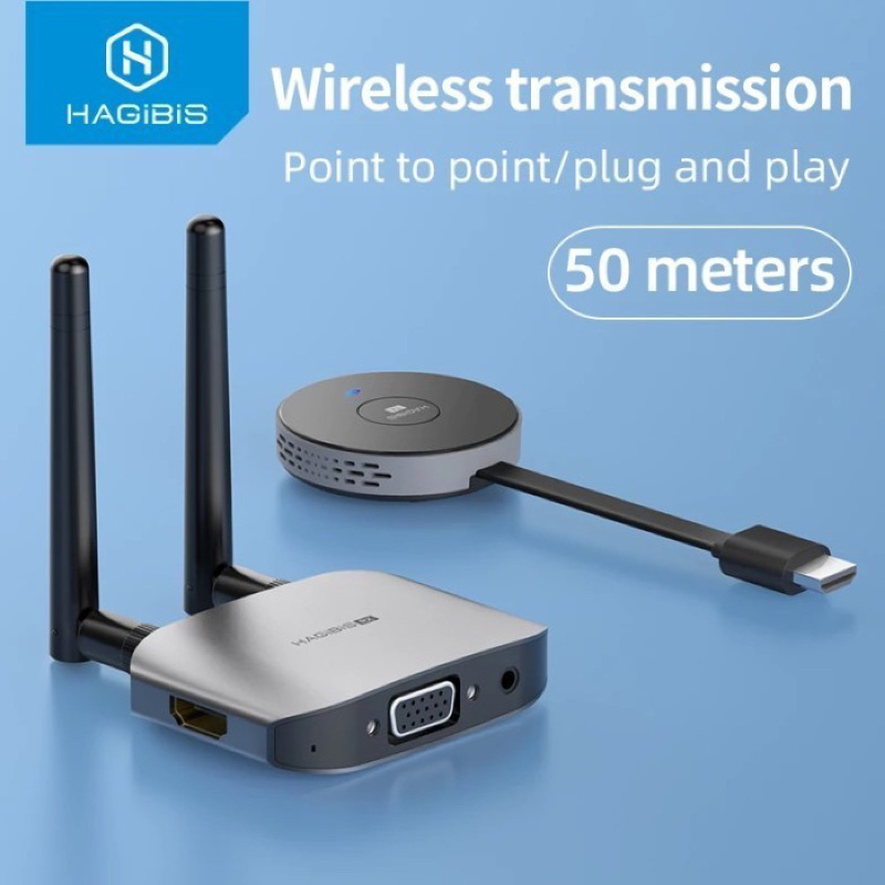 hagibis hdmi wireless transmitter receiver video extender display tv - hdmi vga wireless