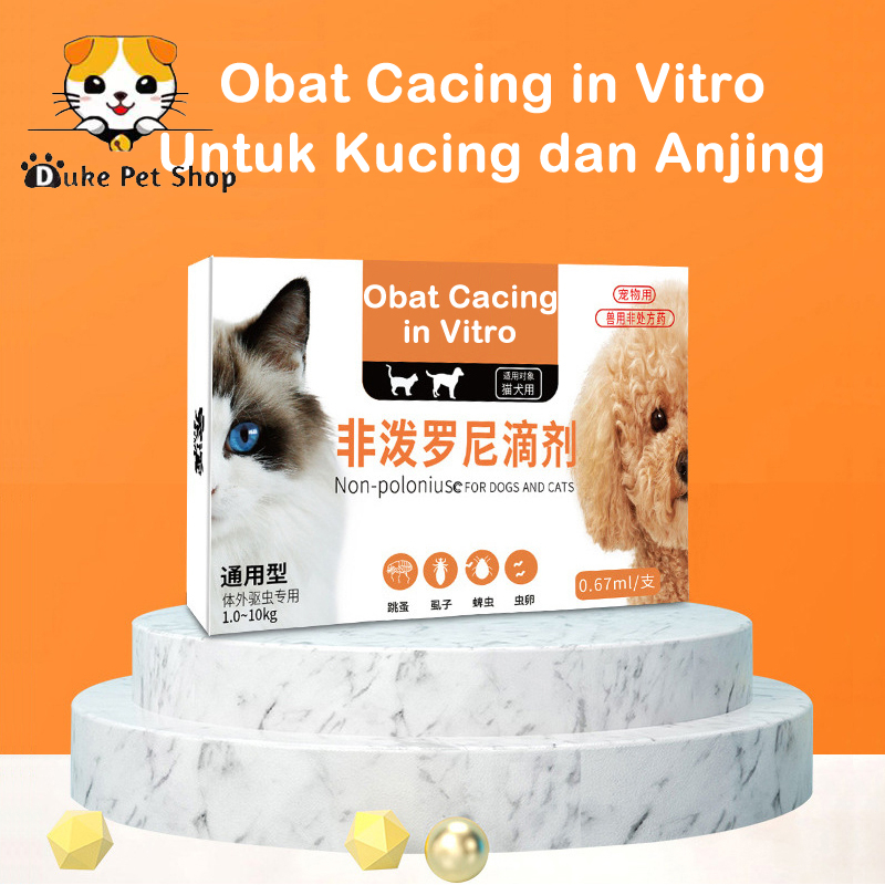 Obat Cacing Kucing Anjing Tetes Anthelmintik in Vitro Perawatan Kesehatan Hewan Anti Kutu Ticks Membunuh Telur Tungau Kudis