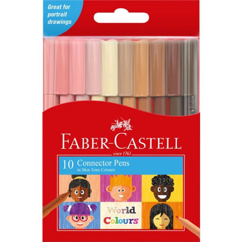 

FABER CASTELL CONNECTOR PEN WORLD COLOUR SKIN TONE MARKER SET SPIDOL WARNA KULIT