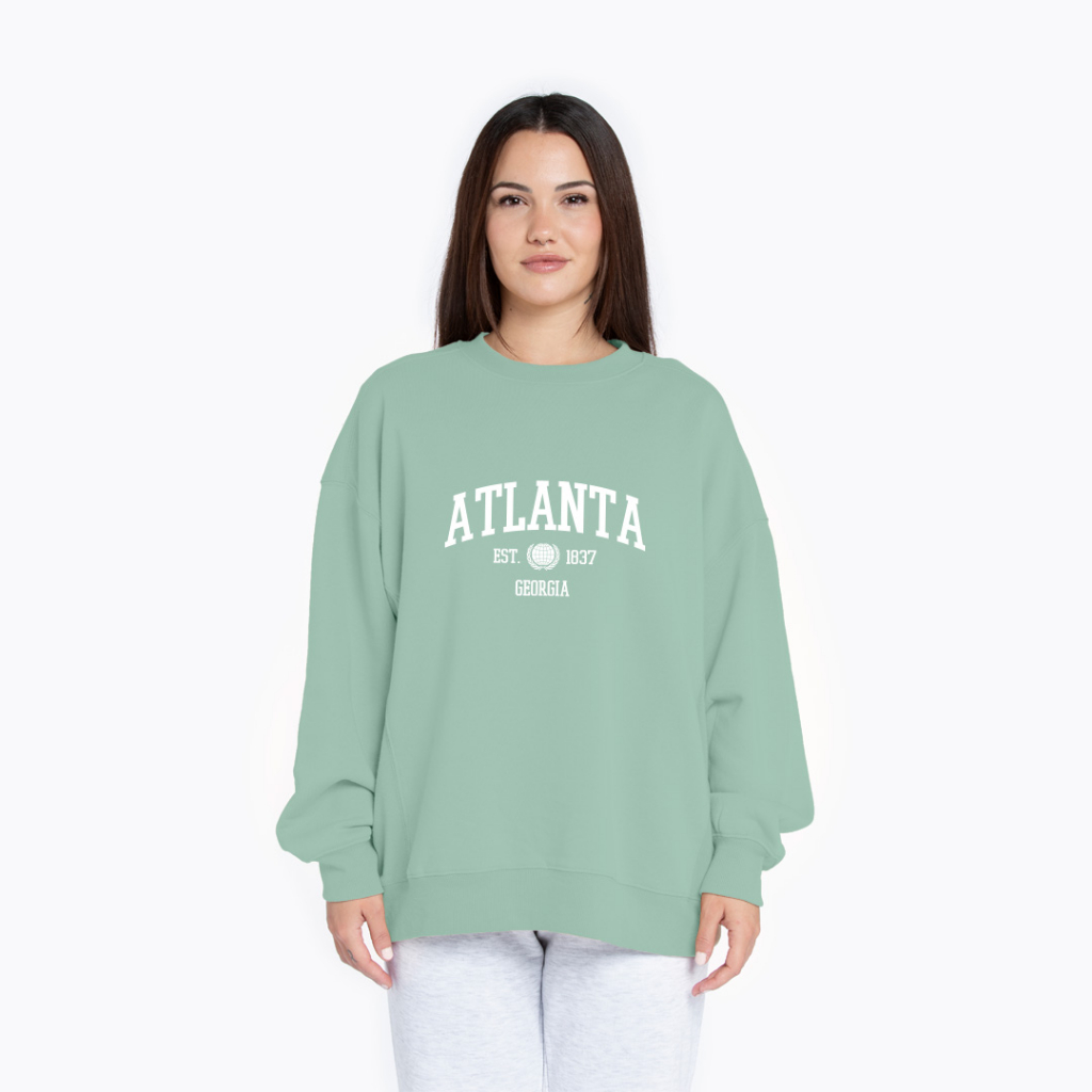 ATLANTA SWEATER SWITER CREWNECK OVERSIZE PRIA WANITA Size M-XXL