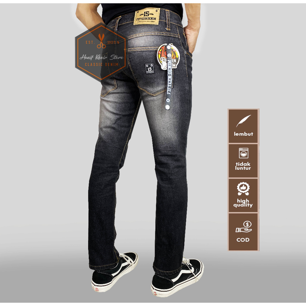 CELANA JEANS SLIMFIT/SKINNY PRIA/COWOK/COWO  BLACK JAZZ SCRUP B,KUNING  MURAH DAN GROSIR