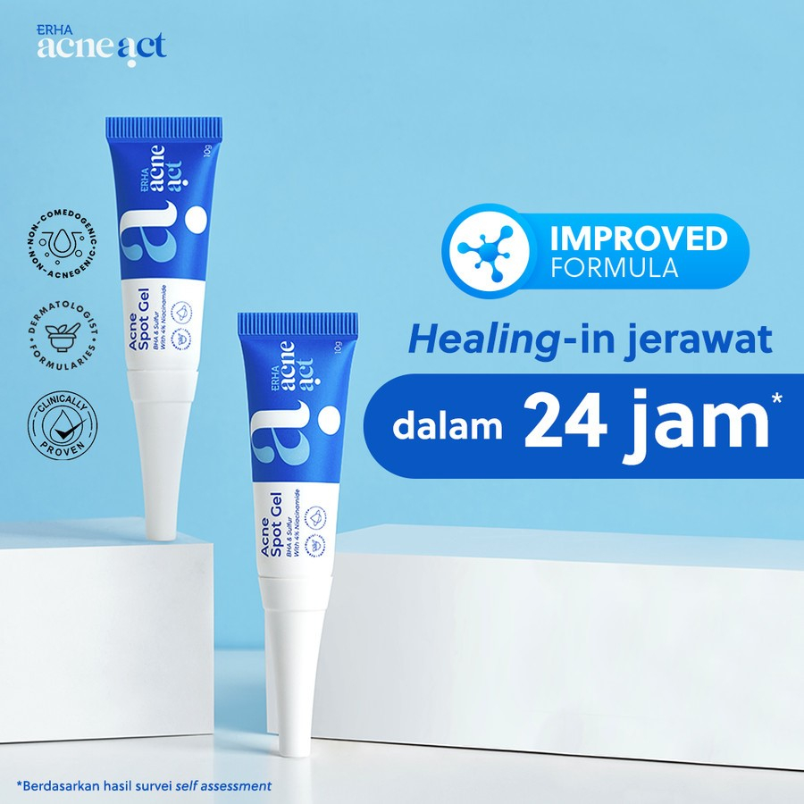 ERHA Penghilang Jerawat 2 Pcs - Acne Spot Gel + Sabun ACSBP Cleanser Scrub