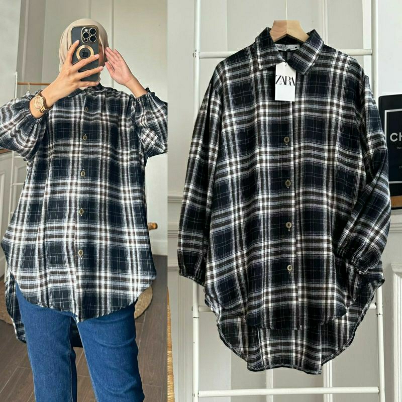 New York Top, BLOUSE WANITA JUMBO CANTIK MODIS FIT XXL LD 120 BAHAN FLANEL PREMIUM KANCING AKTIF TERMURAH OOTD KEKINIAN TERLARIS