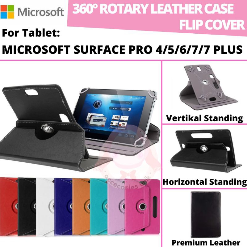 Microsoft Surface Pro 4 5 6 7 Plus Rotary Case Leather Flip Casing Book Cover Kesing