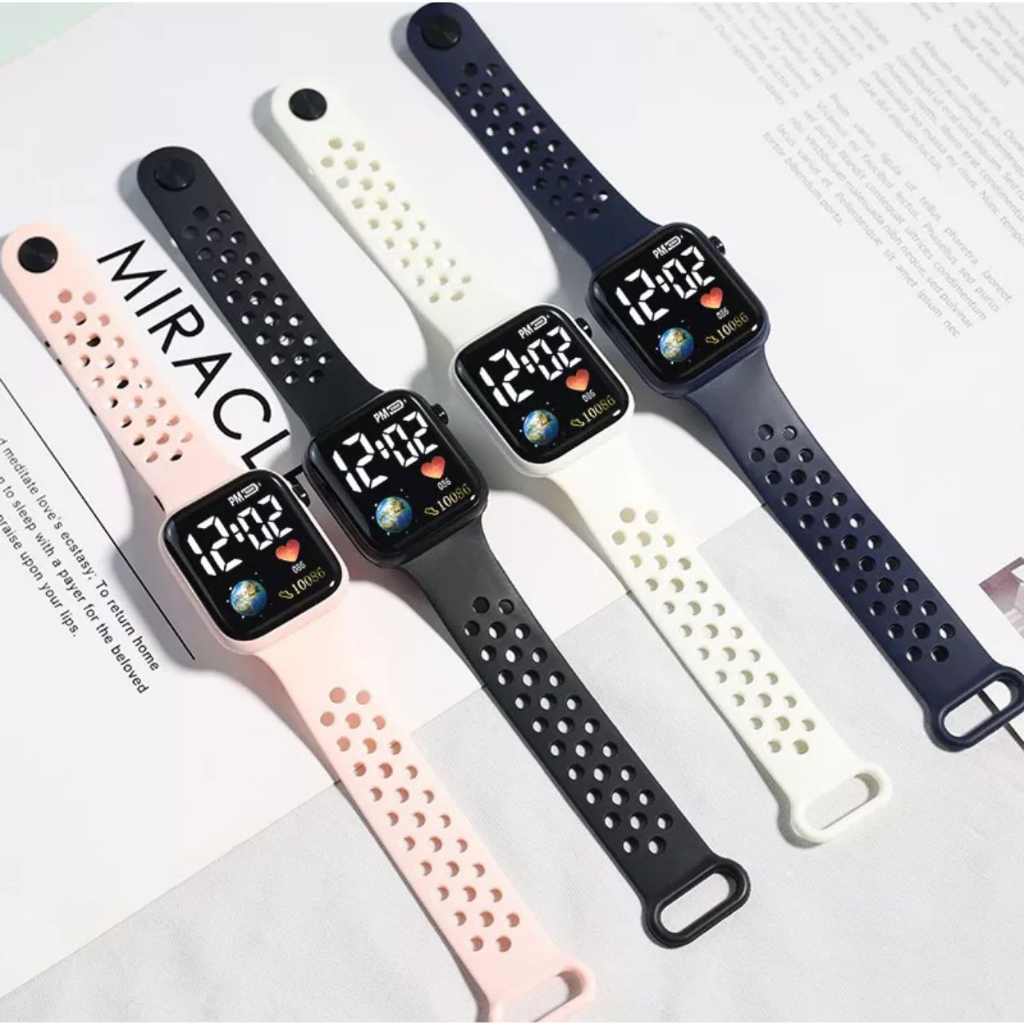 ELITEE ✅ JAM TANGAN LED DIGITAL RUBBER PRIA WANITA ELECTRONIC FASHION COUPLE ANAK REMAJA IMPORT PREMIUM WATCH LED MODEL SERIES 8 NEW BISA COD JAM TANGAN
