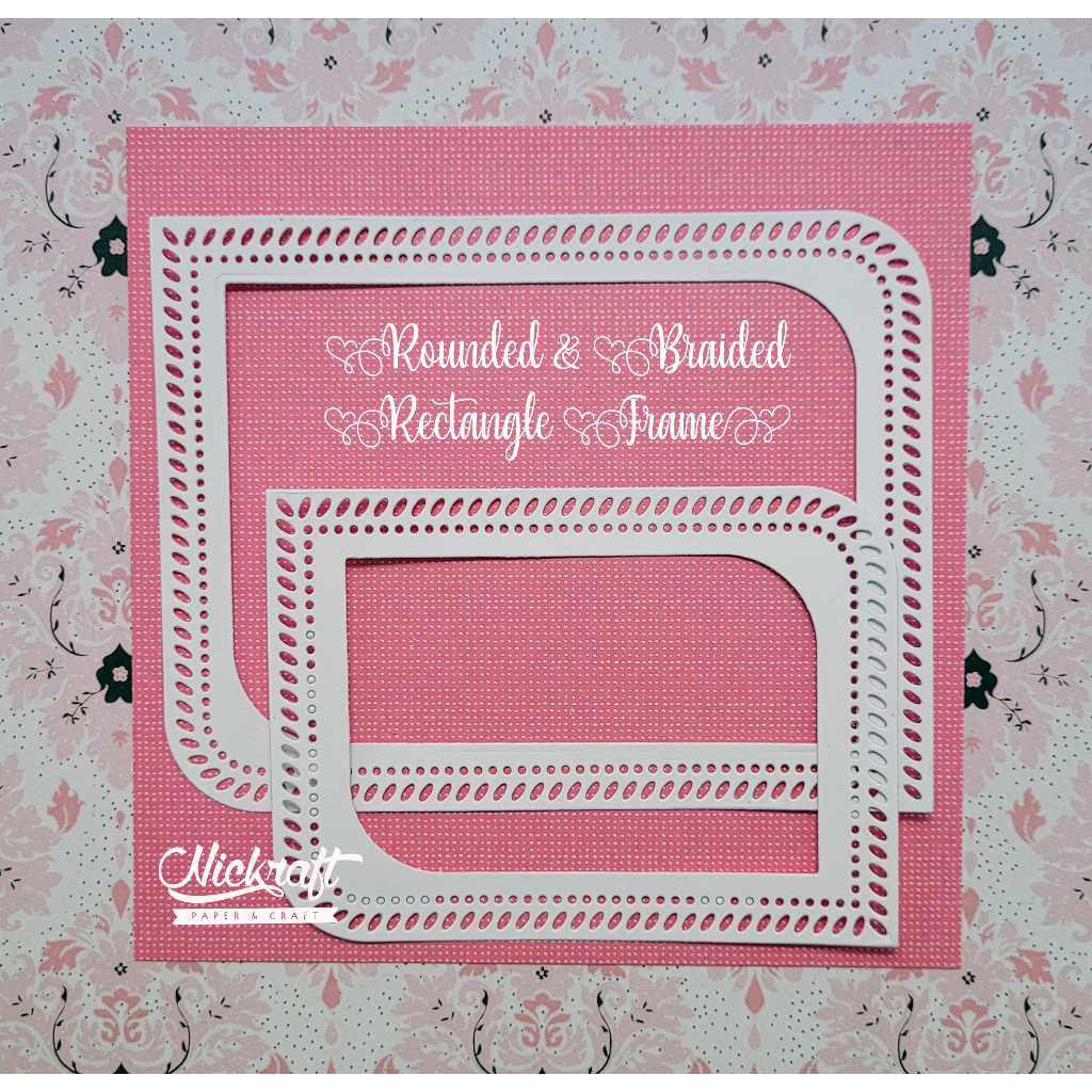 

ROUNDED & BRAIDED RECTANGLE FRAME - BAHAN SCRAPBOOK LABEL KOTAK