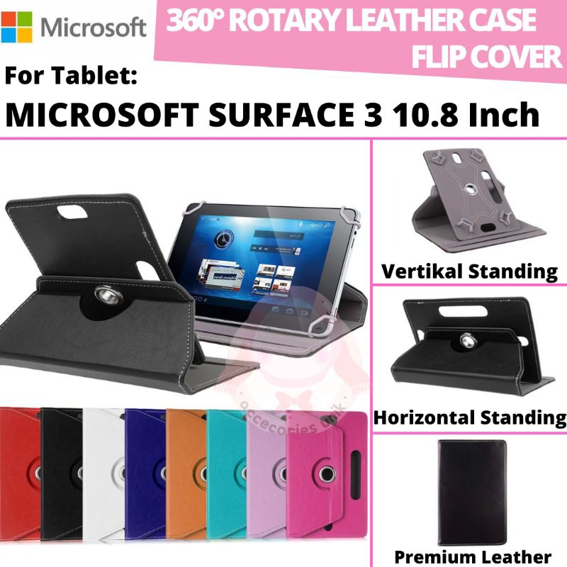 Microsoft Surface 3 Tab Tablet 10" 10.8 Inch 2015 Rotary Case Leather Flip Casing Book Cover Kesing