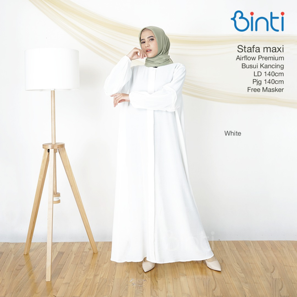 Stafa Maxi Dress Gamis Jumbo Muslim Busui Original Produk By Binti