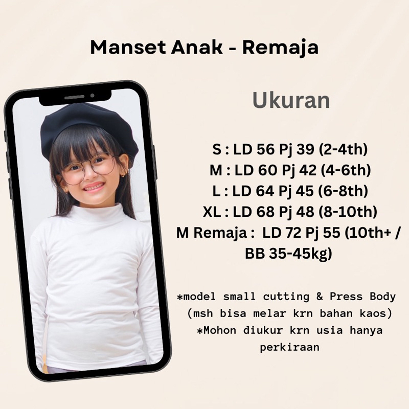 Manset Anak Manset Rayon Inner Hijab Baju Dalaman