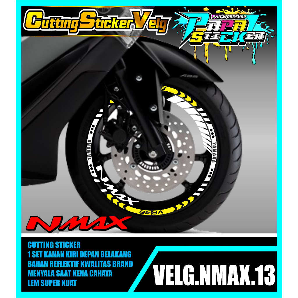 STIKER VELG NMAX CUTTING STICKER VELG CUTTING VARIASI NMAX  LIS BAN/VELG 13