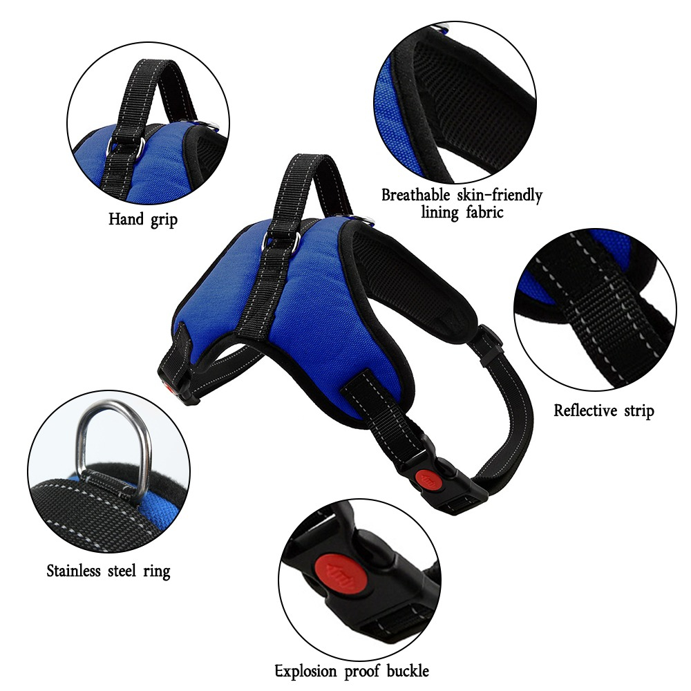 Rompi Harness Anjing Besar - Leash Harness Reflective Vest Large Dog - Harness Husky,Golden Retriever,Doberman