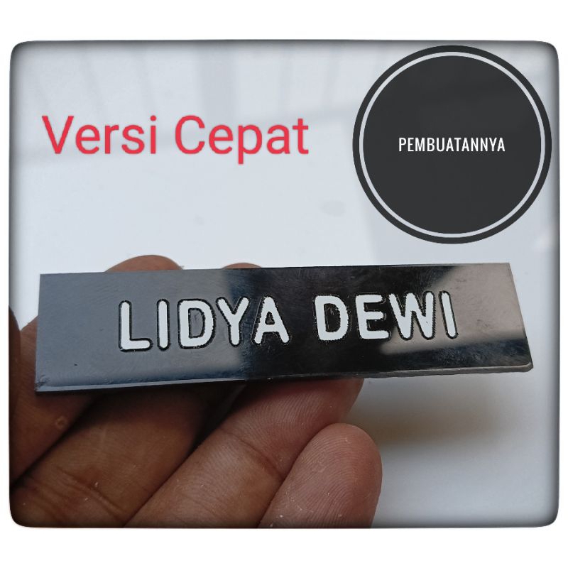 Name Tag Papan Nama Dada Versi High Quality Cutting Sticker