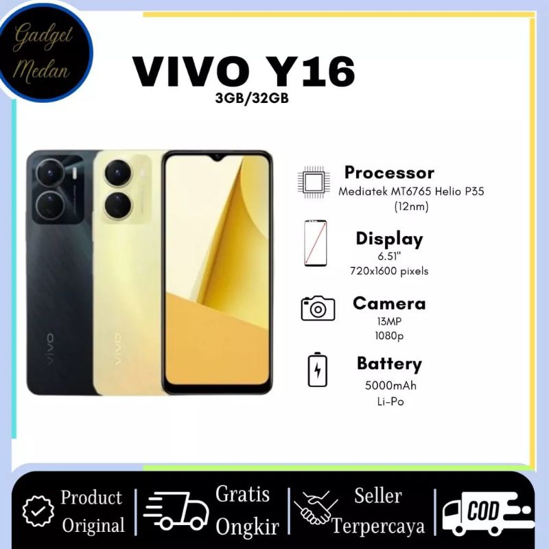 VIVO Y16 RAM 3/32 GARANSI RESMI VIVO