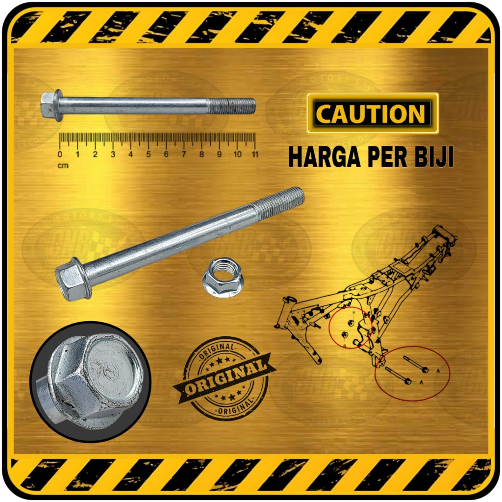 Baut ORI ORIGINAL Pangkon Mesin Belakang / Sasis Rangka Honda GL PRO & MAX  | MEGAPRO | TIGER dsb