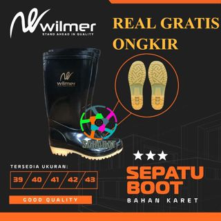 Sepatu Boot Tinggi VPR/WILMER standar saafety HITAM APD Kontruksi Proyek Perkebunan