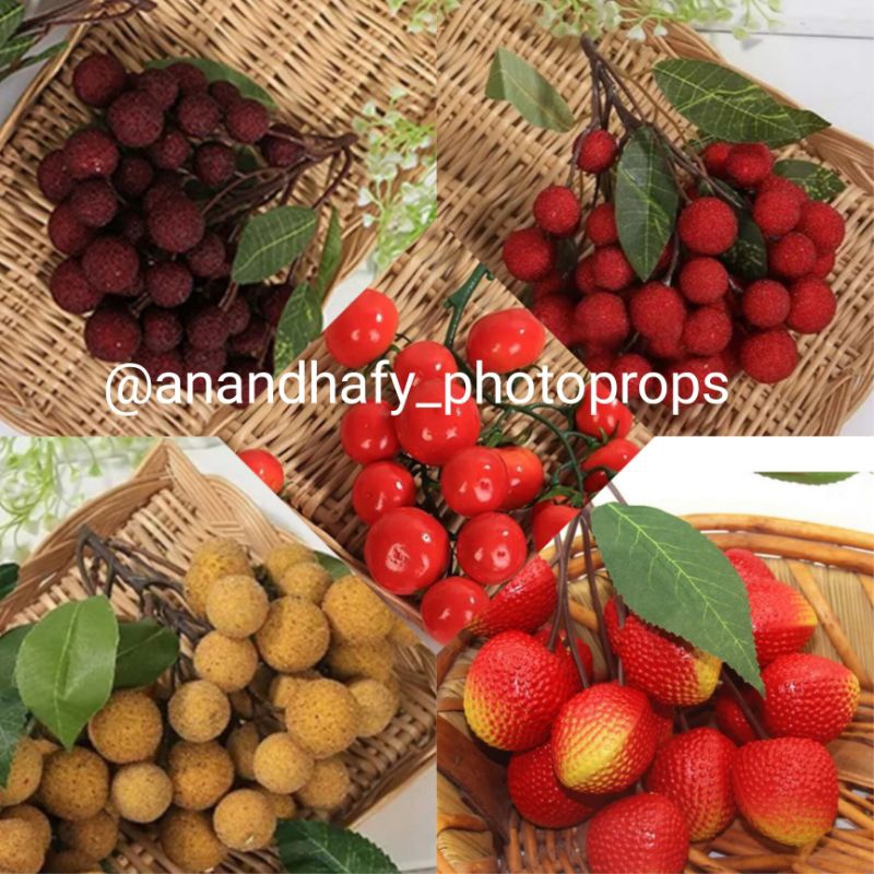 buah palsu buah artificial buah buatan fruit artificial artifisial berry beri blueberry tomat leci k