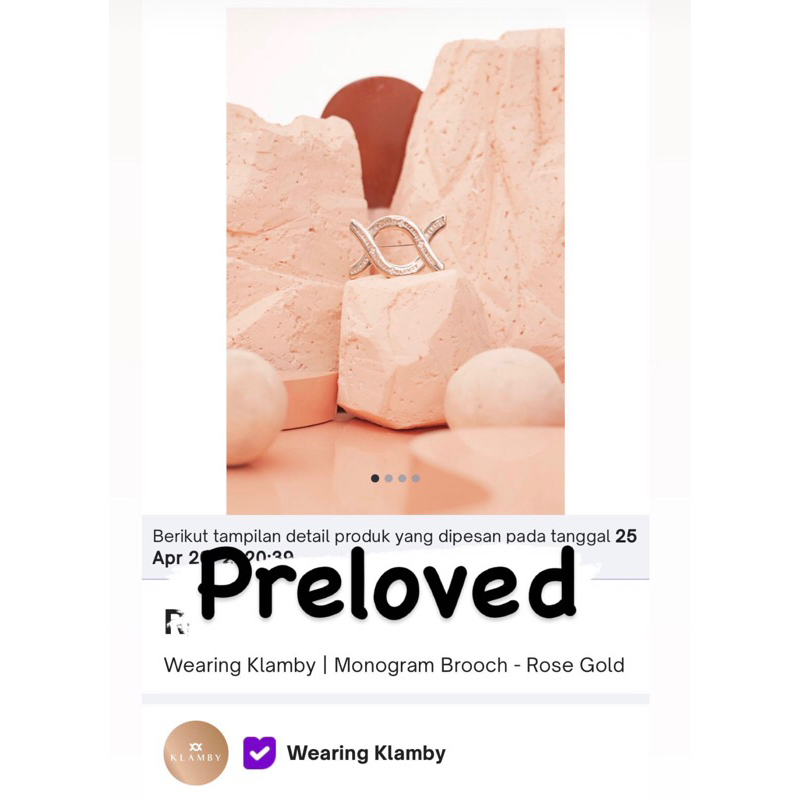 Wearing Klamby | Monogram Brooch - Rose Gold