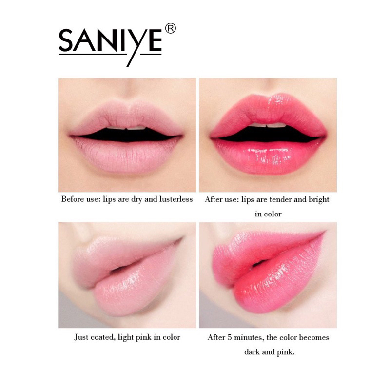 【Official Outlet】SANIYE Flower Magic Lip Oil L1121 | Lip Serum Color Changing Lip balm Lip Moisturizing Liquid Melembabkan Bibir Aroma Buah Produk viral BPOM