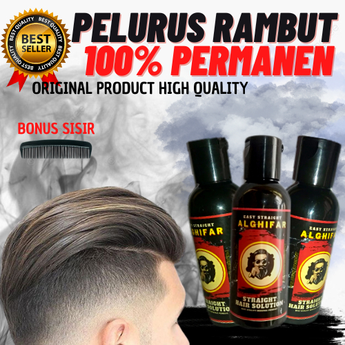 Alghifar Easy Straight Pelurus Rambut Pria Permanen Perawatan Rambut Pria Hair solution original 100