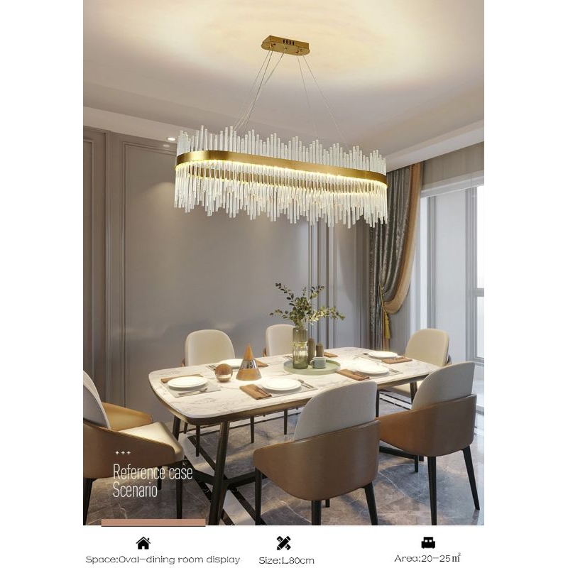 ((GARANSI 1 TAHUN)) Lampu Gantung Cristal Ruang Tamu Minimalis Chandelier 3 Warna Merah 60/80 cm