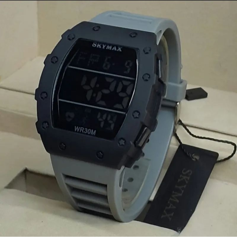 JAM TANGAN SKYMAX 2118 SKMEI RM ORIGINAL Digital Watch Metal Strap Rubber WaterProof