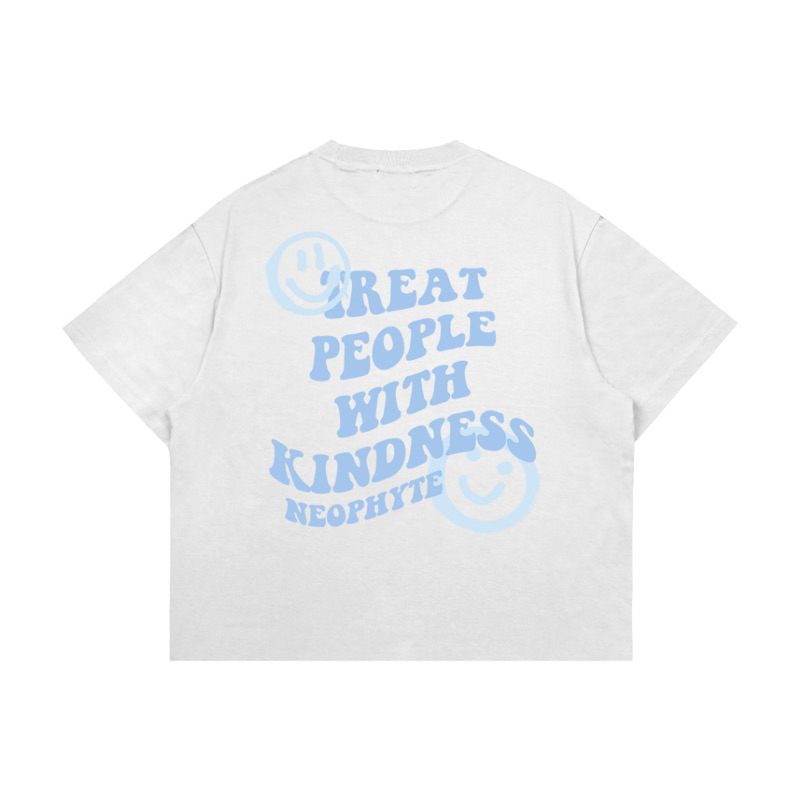 Kaos Boxy Crop Oversize T-shirt Kindness Putih Neophyte