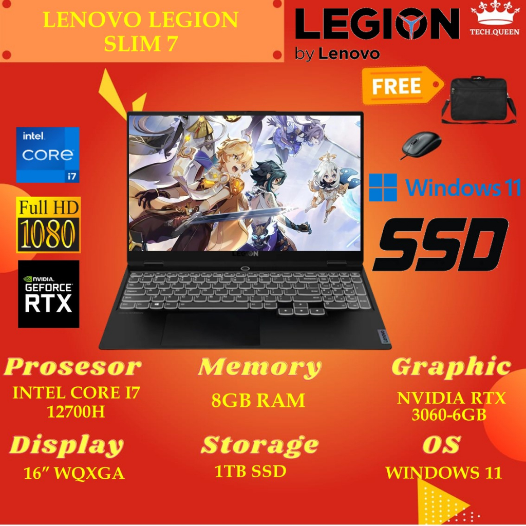 LENOVO LEGION SLIM 7 16 RTX4070 8GB/ I9 13900 32GB 1TBSSD W11+OHS 16.0 3.2K IPS 165HZ 3Y ADP (BACKPCK + M500 MOU)