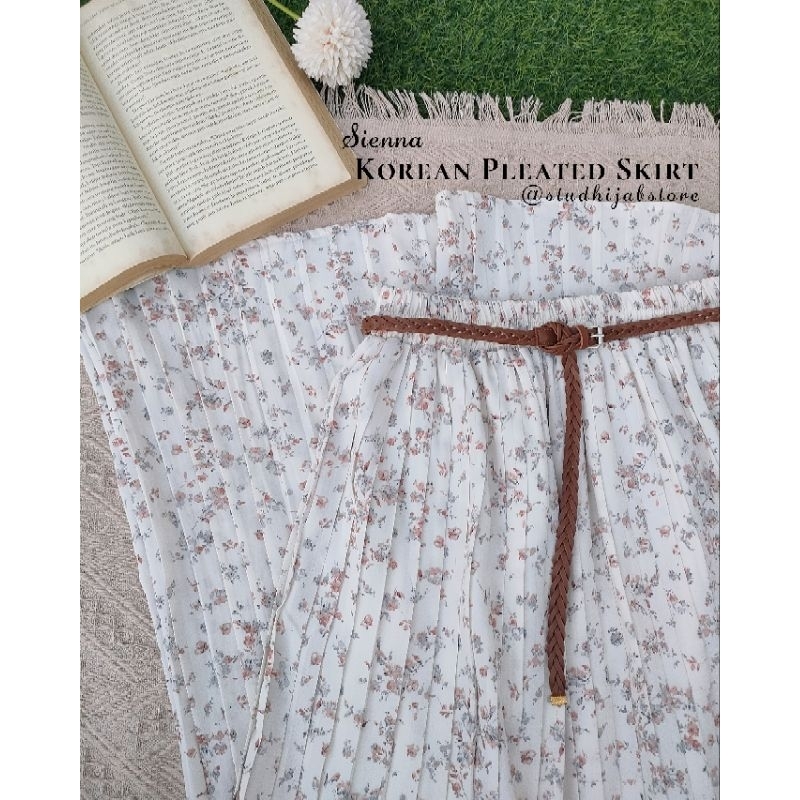 Korean Pleats Flower Skirt | Rok Plisket by Studhijabstore