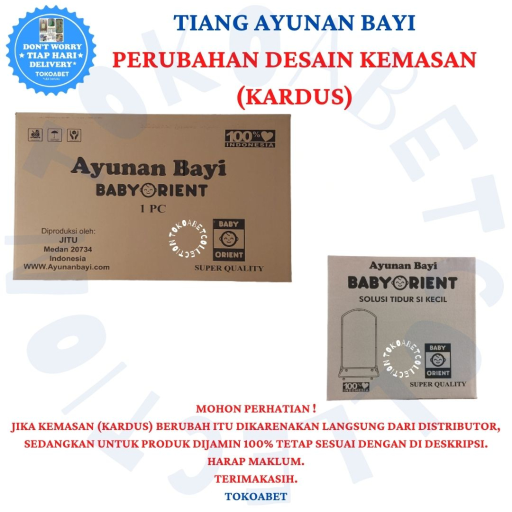 PROMO ORIENT PER 5 Perlengkapan bayi kain ayunan bayi tempat tidur bayi tiang ayunan chrome stainless ORIENT dan kain ayunan bayi KARAKTER SET PER 5 RODA HANGER dan SAFETY BELT TOKOABET