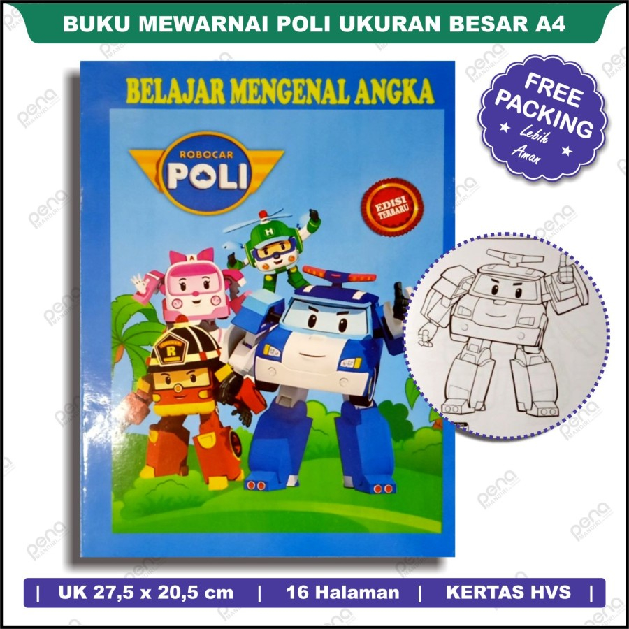 Buku Mewarnai Anak - Mewarnai Poli Untuk Anak PAUD dan TK