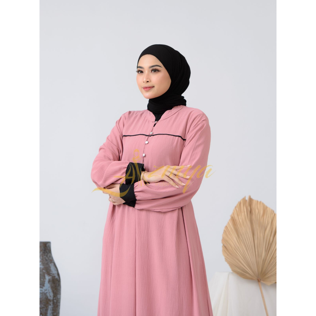 NAYARA DRESS  Busui Matt Cotton Crinkle List - Gamis Simple LD 110 GAMIS DAILY