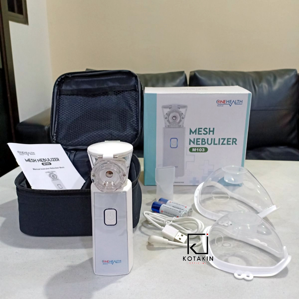 Portable Nebulizer Mesh Onehealth M103 / Alat Uap Nebu Terapi Pernapasan